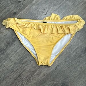 Yellow Ruffle Bathing Suit Bottoms